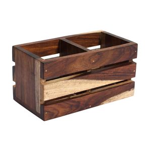 Organizador de Cubiertos de Madera Moderno Hecho a Mano, con Múltiples Compartimentos, Apilable, Duradero, Diseño de Grano de Madera Natural para - Product Image 1