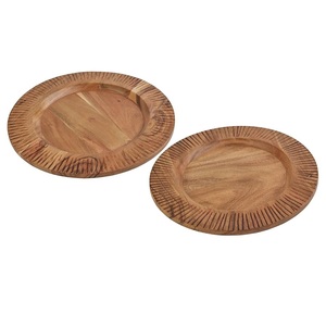 Plato de Madera Redondo para Servir Frutas y Alimentos en la Mesa del Restaurante o el Hogar, con el Mejor Acabado, Plato para la Cena - Product Image 5