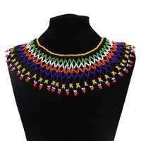 Collier brodé fait main vintage tendance, bijoux unisexe, design de cadenas multicolore, cadeau de mariage ou d'anniversaire à la mode