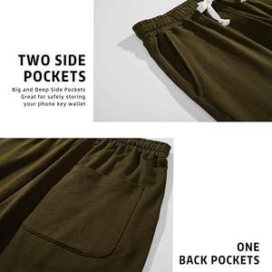 <b>Man</b> Custom High Quality Casual Cotton <b>Fleece</b> Custom Streetwear Full <b>Short</b> Sleeve <b>Shorts</b> For <b>Mans</b> - Product Image 3