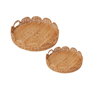 Bandeja de comida de ratán tejida vietnamita hecha a mano, duradera, ideal para alimentos, frutas y usos decorativos a buen precio de fábrica, personalización - Product Image 1