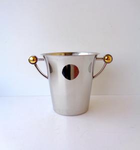 Elegant Silver Ice Bucket With Double Side Handles For Home Barware Party Use <b>Drink</b> Chiller Serving Tabletop Entertaining - Product Image 1