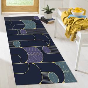 Tapis moderne imprimé abstrait violet, design chenille élégant pour chambre d'enfant, tapis en chenille - Product Image 4