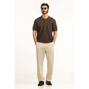 Chemise de golf pour homme en coton tricoté 100 %, boutonnée sur le devant, coupe classique, infroissable, séchage rapide, unie, manches courtes, grandes tailles, fournisseur OEM - Product Image 6