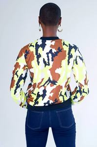 Sudadera con estampado de manga larga para mujer, jersey de cuello redondo con estampado de camuflaje, ropa para Parte Superior Femenina - Product Image 5