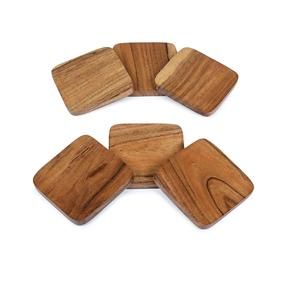 Posavasos Cuadrados de Madera de Nogal y MDF, Diseño Moderno, Duraderos, Reutilizables, Hechos a Mano, Personalizables con Impresión para Cerveza y Bebidas, Suministro de Fábrica - Product Image 6