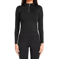 Chemises de base équestres à manches longues pour femmes, en spandex/polyester, légères, à séchage rapide, respirantes, antibactériennes, sans coutures, personnalisées
