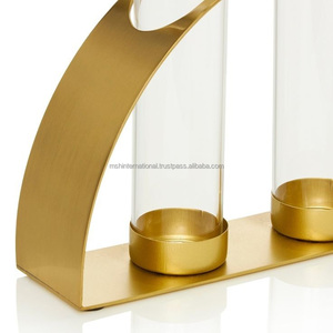 แจกันโลหะขนาดเล็กสำหรับตกแต่งในร่มกระถางต้นไม้แจกันหลอดทดลองตกแต่งบ้านรูปทรงกระบอกแจกันตกแต่งบนโต๊ะ - Product Image 5