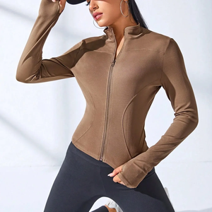 2024 nuevo abrigo de Yoga chaqueta deportiva corta ropa de Fitness para mujer chaqueta de Yoga con cremallera para esculpir el Cuerpo Adelgazante - Product Image 4