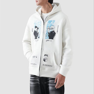 Sweat à capuche streetwear pour homme, personnalisé, 100% coton, avec fermeture éclair quart, doublé, respirant, imprimé par décharge, haute qualité, pour l'hiver - Product Image 1