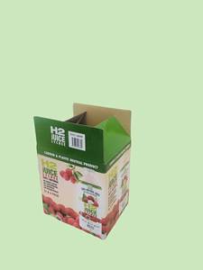 OEM couleur mélangée 2mm d'épaisseur papier ondulé jus fruits boîte carré fendu conception pliante UV avantage écologique recyclé - Product Image 4