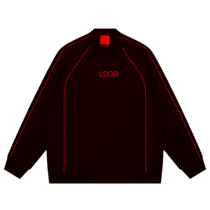 เสื้อสเวตเตอร์สไตล์เฟรนช์เทอร์รี่สำหรับผู้ชายเสื้อสเวตเตอร์คอกลมผ้าฟลีซสไตล์ฮิปฮอป | พิมพ์ลายสกรีนผ้าไหม - Product Image 5