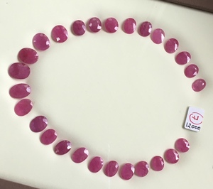 189.56 arats <span class=keywords><strong>Ruby</strong></span> mozambique hình bầu dục cắt đá 27 miếng bố trí nước nóng cho đồ trang sức mỹ làm đá quý tự nhiên - Product Image 5