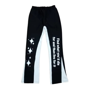 Pantalon de survêtement évasé personnalisé, élégant et de haute qualité, avec bande latérale, pantalon de survêtement GSM imprimé et lavé à l'acide pour hommes - Product Image 5