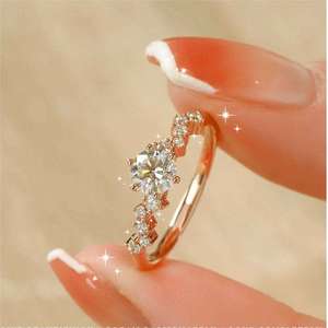 Anillo de Compromiso de Moissanita de 6.5mm y 1 Quilate, Corte Brillante, VVS1, Diseño de Nieve, Clásico, Plata 925, Personalizado, Anillo de Boda para Mujer, Regalo - Product Image 5