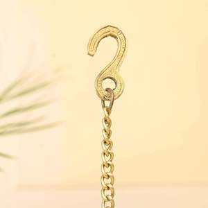 Latón pulido tradicional templo hindú Ghanti colgante indio Mandir decoración cadena montada en la pared para artesanías de Metal Pooja religiosas - Product Image 3