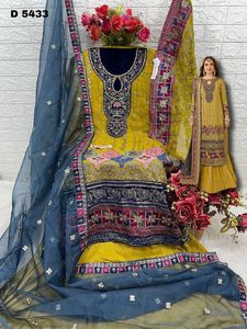 Luxury Winter Shalwar Kameez Set Pearl-Embellished Organza with Santoon Lining and Bottom Indian & <b>Pakistani</b> Clothing - Product Image 5