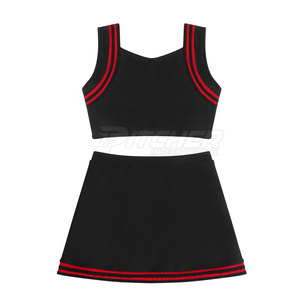 Conjuntos de uniformes de porristas para mujer de secado rápido respetuosos con el medio ambiente de alta calidad, Color sólido ligero, 100% poliéster, colores personalizables - Product Image 2