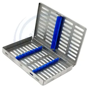 Dental Sterilization Instrument Tray Cassette Holds 10 Scaler Rack Box Stainless Steel Dental Instruments by Daddy D Pro