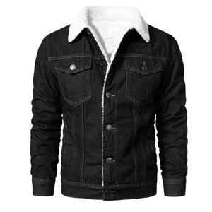 Veste en jean personnalisée KADIA pour homme, style urbain, coupe slim, manches régulières, bleu vintage, à capuche, matelassée, doublure en coton coupe-vent, excellente qualité - Product Image 1