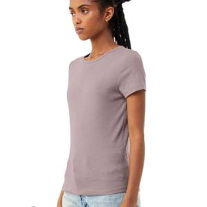Bella +-Camiseta de lona enrollada para mujer, camiseta lisa personalizada al por mayor - Product Image 5