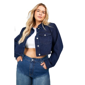 Chaqueta vaquera vintage azul claro para mujer, estilo camionero, con botones y adornos de lentejuelas, abrigo de primavera tipo shacket para conjuntos. - Product Image 1
