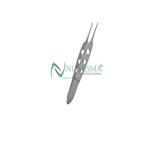 Ensemble d'instruments chirurgicaux ophtalmologiques en acier inoxydable de qualité durable, comprenant des forceps Bishop manuels à fixation droite dentelée délicate - Product Image 4