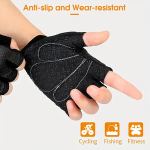Gants de cyclisme respirants de couleur noire unie, écran tactile, antidérapants, pour la conduite en plein air, la moto, le cyclisme, par AMAZING INDUSTRIES - Product Image 3