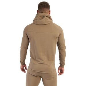 เสื้อฮู้ดผ้าคอตตอนโพลีเอสเตอร์ผ้าสแปนเด็กซ์ผ้าเฟรนช์เทอร์รี่ทรงสลิมฟิตสำหรับผู้ชายชุดกีฬาออกแบบได้ตามต้องการ - Product Image 2