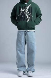 เสื้อมีฮู้ดผ้าฟลีซสำหรับผู้ชาย, 360gsm กล่องหนาผ้าฝ้าย100% ลายพิมพ์หน้าจอมีฮู้ดใส่ในฤดูหนาว - Product Image 4