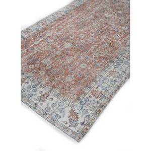 Tapis en laine noué à la main vintage grande surface Pae-2883, motif floral rouge-orange, pour salon, couloir, chambre d'adolescent, rectangulaire - Product Image 2