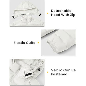 Chaqueta Acolchada para Hombre Directo de Fábrica, Abrigo Ligero Informal de Invierno con Capucha Desmontable, Logotipo Personalizado, Apta para Trabajo y Senderismo - Product Image 4