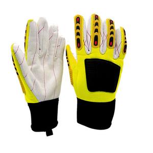Guantes de cuero de protección pesada para petróleo y gas Guantes resistentes a cortes de dedos completos al por mayor Protección TPR con refuerzo - Product Image 1