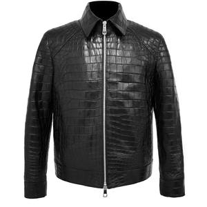 High Quality Black for Embossed Plating <b>Viscos</b> Lining Waterproof Vintage Winter Men's Leather Jacket Double Zipper - Product Image 1