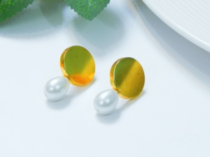 ต่างหูงานอัญมณีไข่มุกทรงกลมสวยงามสำหรับผู้หญิงและเด็กผู้หญิงเครื่องประดับขายส่งสำหรับงานแต่งงานงานปาร์ตี้ hldi mehendi - Product Image 1