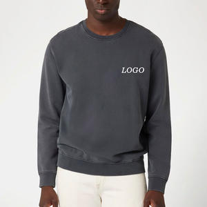 Logo personnalisé OEM brodé hiver col rond sweat hommes Street Style ample épaissi 100% coton surdimensionné à manches longues - Product Image 1