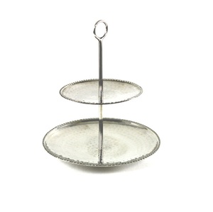 Support à gâteau en métal doré pour la présentation de desserts, accessoire de table pour les mariages, les fêtes et les hôtels - Product Image 2
