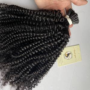 Extensión de cabello humano 100% virgen ruso Remy, 0,5g, 0,8g, 0,9g, 1g, punta de palo, queratina, prepegado, extensiones de cabello de Punta I - Product Image 4