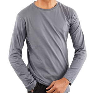 Alta calidad 100% algodón personalizado de gran tamaño de larga duración transpirable algodón poliéster deporte correr gimnasio de talla grande Camiseta de manga completa - Product Image 2