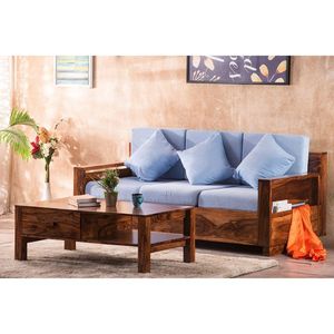 Contemporary Solid <b>Wood</b> <b>Sofa</b> Set For Living Room Office Lounge And Hotel Furniture With Strong <b>Frame</b> Soft Cushions - Product Image 1