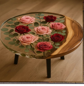 Parfaite pour les espaces modernes et minimalistes, cette table en résine abstraite géométrique est d'une fabrication experte et disponible à prix de gros. - Product Image 4