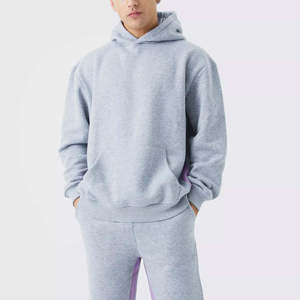 Ensemble de survêtement pour homme en coton 100% personnalisé, style décontracté, pull ample, survêtement en molleton uni pour homme - Product Image 3