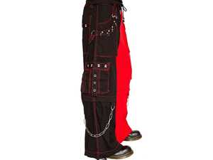 กางเกงสไตล์กอธิควินเทจสำหรับผู้ชายกางเกงคาร์โก้ทรงหลวมพร้อมกระดุมสายรัดข้อมือและดีไซน์สายรัดเอวสวมใส่สบาย - Product Image 5