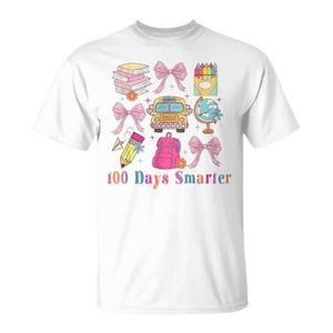 T-shirt rétro groovy « 100 jours d'école » avec design crayon « 100 jours plus intelligent » pour étudiants - Product Image 2