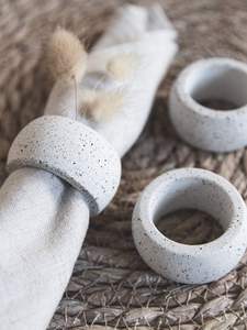 Décoration de table et accessoires ronds de serviette décoration de la maison Original 100% porte-anneau de serviette en pierre de marbre naturel porte-mouchoirs - Product Image 2