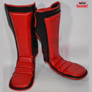 2024 Elegant Sports High Quality Shin <b>Pad</b> Men's Muay Thai Synthetic Leather Kick Boxing and Soccer Shin <b>Pad</b> - Product Image 4