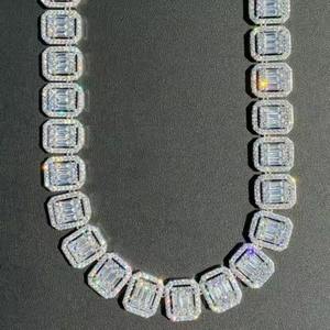 Luxury Miami Cuban Link Chain Fully Iced <b>D</b> VVS Studded Diamond Tester Check Moissanite Fashion <b>Necklaces</b> - Product Image 6