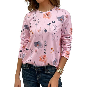 Vêtements pour femmes, décontractés, confortables, doux, en coton mercerisé tricoté 220g, impression numérique, respirants, longs, tendance, streetwear, mode - Product Image 1