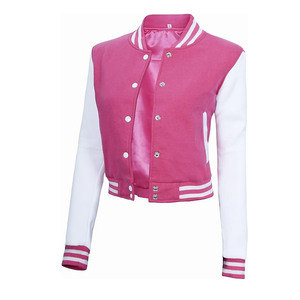 Style de rue personnalisé pour femmes Veste de baseball universitaire en laine de haute qualité en cuir à manches - Product Image 2