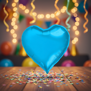 ลูกโป่งฟอยล์รูปหัวใจสีฟ้า ขนาด 24 นิ้ว 12 ชิ้น/ถุง - Product Image 3